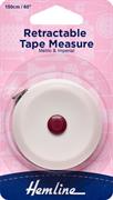 Retractable Tape Measure, Metric and Imperial, 150cm